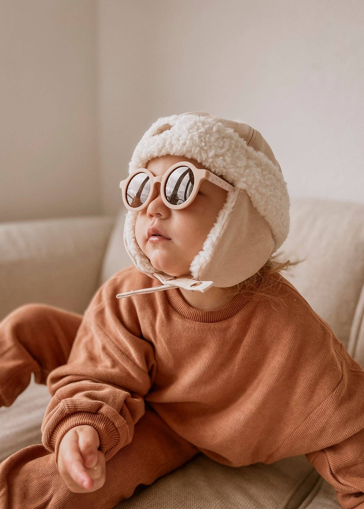 Aviator dječja kapa – Puder Roza