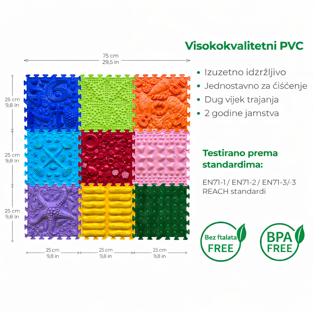 Ortonature senzorna masažna podloga – Rainbow Melody set