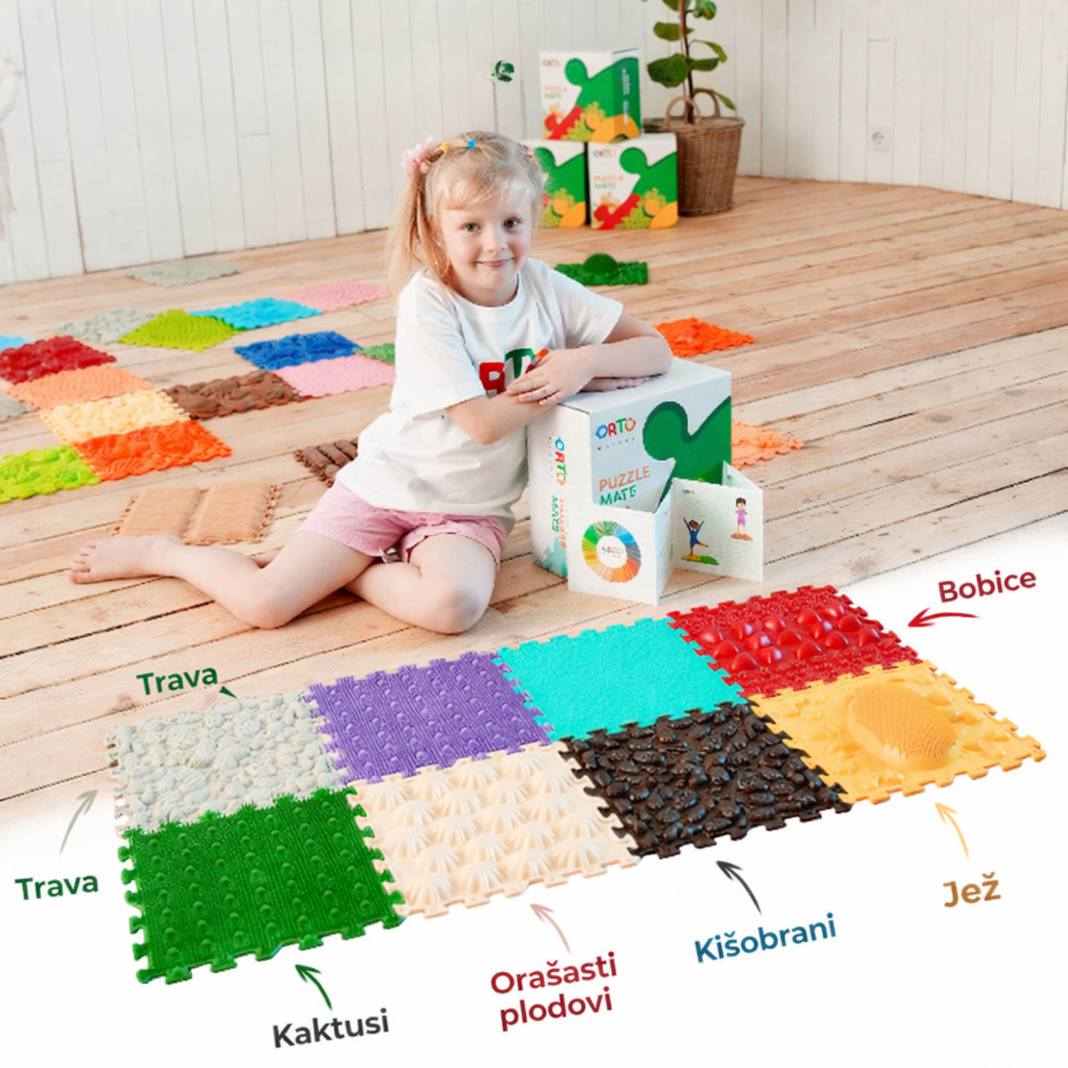 Ortonature Senzorna masažna podloga – set Jež