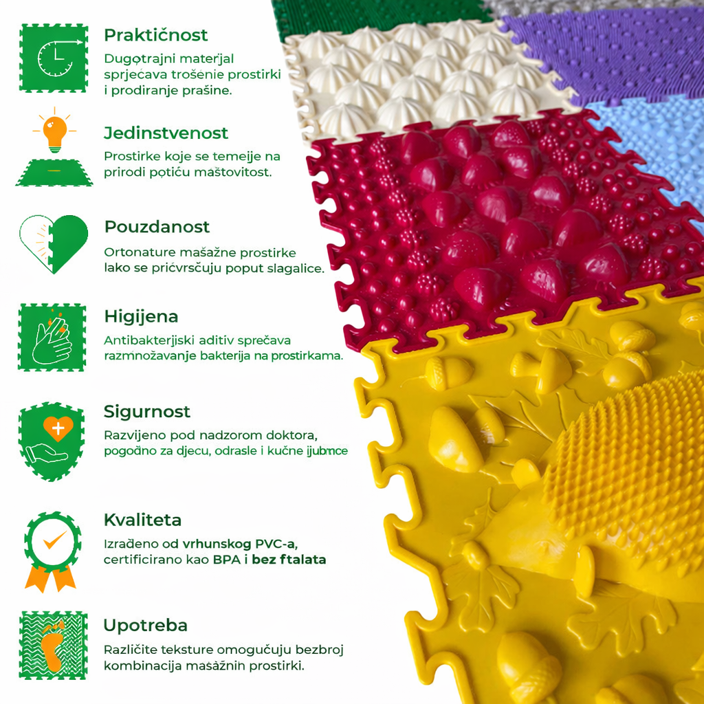 Ortonature Senzorna masažna podloga – set Jež